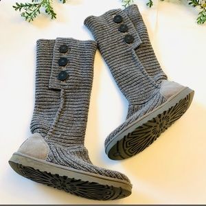 Women’s Gray knit tall Ugg boots size 9.